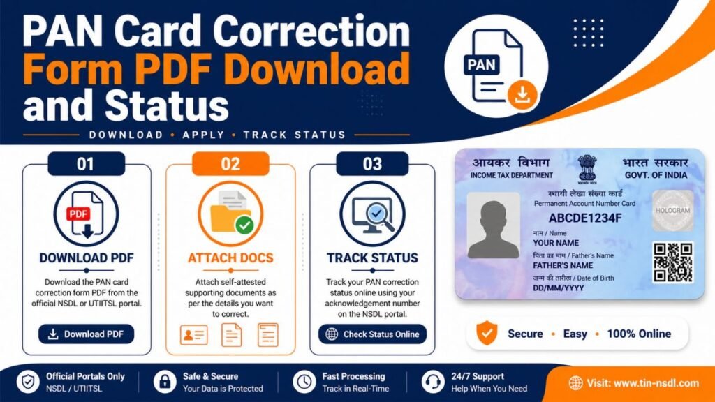 PAN Card Correction Form PDF